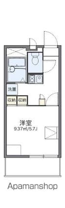 レオパレスラフィーナ[1K/20.28m2]の間取図