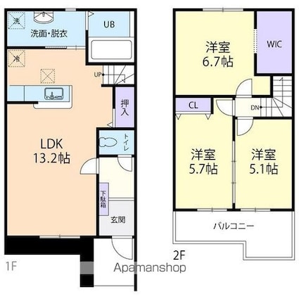 茨城県行方市麻生[3LDK/73.25m2]の間取図