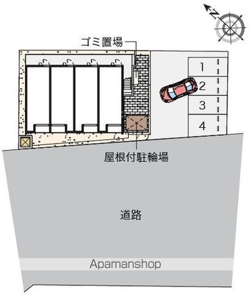 クレイノたちばな[1K/25.89m2]の配置図