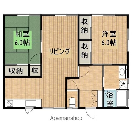 佐藤貸家[2LDK/66.25m2]の間取図
