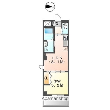 ルミエール高野[1LDK/32.34m2]の間取図