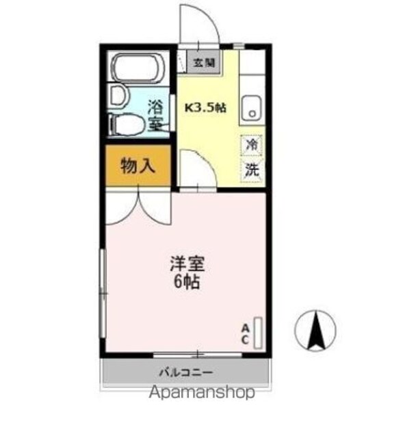 佐々木ハイツ[1K/17.58m2]の間取図