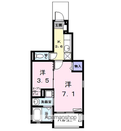 カルム　ユイット[2K/31.65m2]の間取図