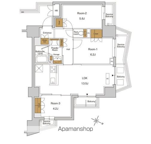 【北区東十条のマンションの間取り】