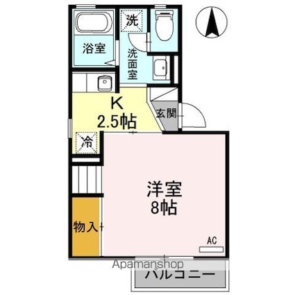 ロイヤルファミール　Ｄ[1K/28.72m2]の間取図
