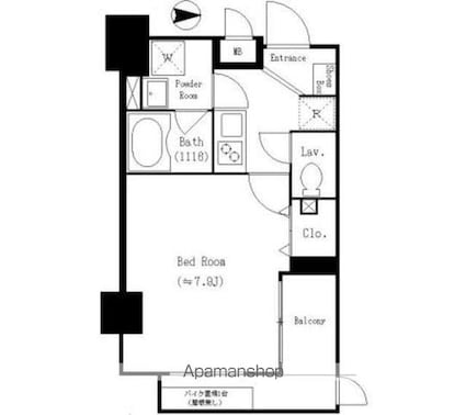 ＫＤＸレジデンス両国[1K/25.36m2]の間取図