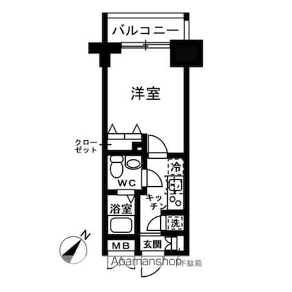 レジディア日本橋人形町Ⅱ[1K/20.03m2]の間取図