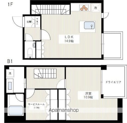 カスタリア八雲[1SLDK/70.01m2]の間取図