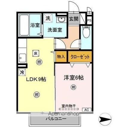 プリオールエフ　Ｃ棟[1LDK/40.07m2]の間取図