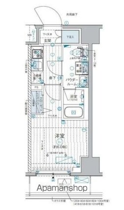 ＧＥＮＯＶＩＡ西横浜[1K/21.48m2]の間取図