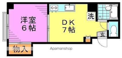 プリザントセキネー[1DK/27m2]の間取図
