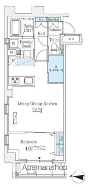 ラティエラ中野新井[1SLDK/43.28m2]の間取図