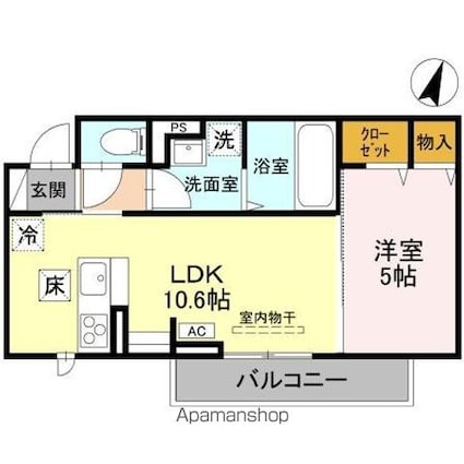 ＣＬＡＳＳＥＵＭ　幸西　ＩＩＩ[1LDK/38.42m2]の間取図