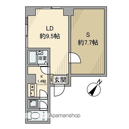 齋藤ビル[1LDK/38.33m2]の間取図