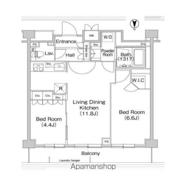 コンフォリア駒場[2LDK/53.13m2]の間取図