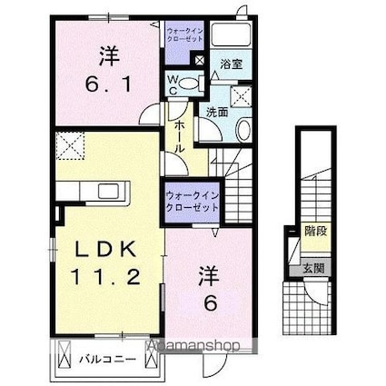 香川県高松市三谷町[2LDK/57.64m2]の間取図