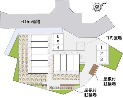 レオパレス湯島[1K/19.87m2]の配置図