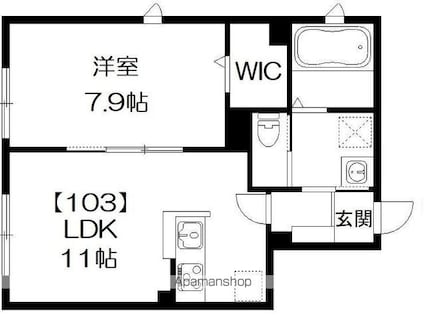 Ａｚｕｍａｄａｉ　Ｂａｓｅ[1LDK/44.27m2]の間取図