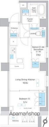 プレディアコート板橋[1SLDK/45.35m2]の間取図