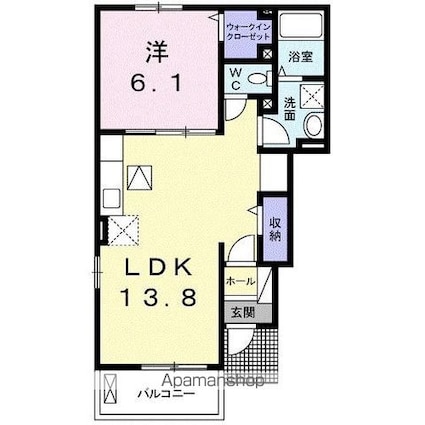 グリーン　ハイツ[1LDK/45.77m2]の間取図