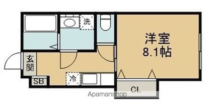 グリュックスハイム文化町Ⅱ[1K/28.16m2]の間取図