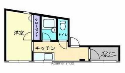 宮脇第１５マンション[1K/20m2]の間取図