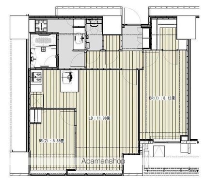 Ｗｈｉｔｅ　Ｔｏｗｅｒ　Ｈａｍａｍａｔｓｕｃｈｏ[2LDK/68.22m2]の間取図