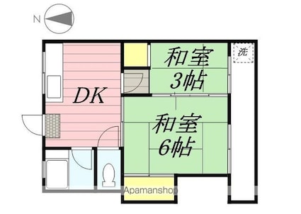 東京都三鷹市下連雀４丁目[2DK/31.8m2]の間取図
