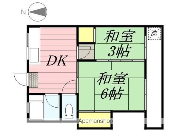 東京都三鷹市下連雀４丁目[2DK/31.8m2]の間取図