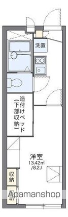 レオパレス恵夢伍番館[1K/22.35m2]の間取図