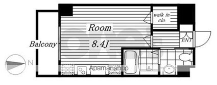 リベール名駅南[1R/24.62m2]の間取図