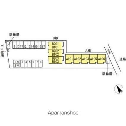ミーティアＢ棟[1LDK/49.05m2]の配置図