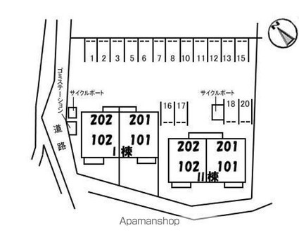 香川県高松市伏石町[1LDK/50.11m2]の配置図