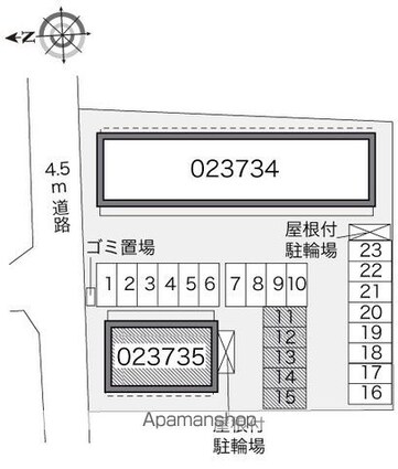 レオパレス中浜２番館[1K/26.08m2]の配置図