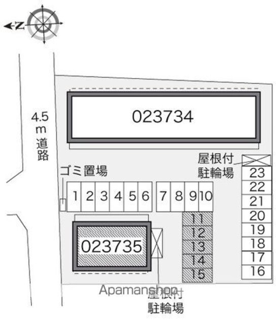 レオパレス中浜２番館[1K/26.08m2]の配置図
