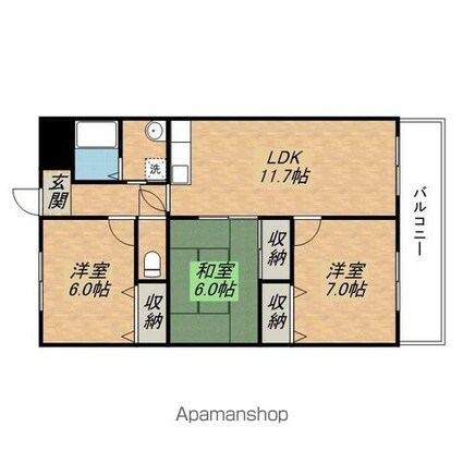 滋賀県湖南市平松北３丁目[3LDK/68.36m2]の間取図