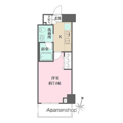 ベルフェリーク木場[1K/25.19m2]の間取図
