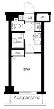 東京都武蔵野市吉祥寺本町１丁目[1K/20.44m2]の間取図