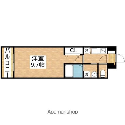 コーポハピネス白砂[1K/28.87m2]の間取図