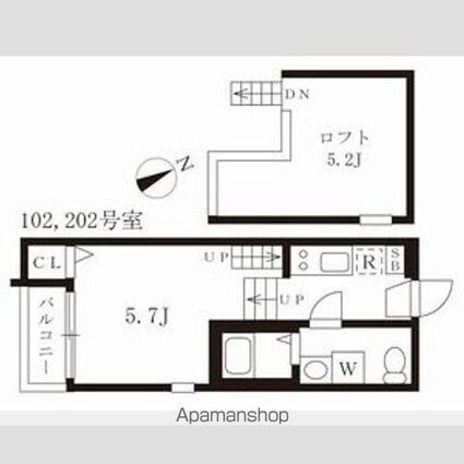 トリオネア千種[1K/18.5m2]の間取図