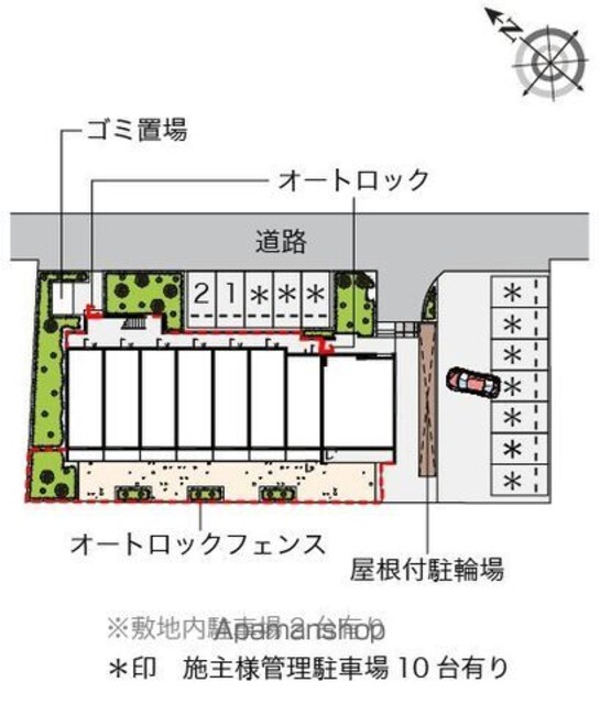 ミランダＣＯＵＲＴ　恋ヶ窪[1R/27.8m2]の配置図
