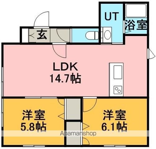 グランメール平和通北Aの間取り写真