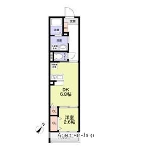 メグリオ新松戸[1DK/27.69m2]の間取図