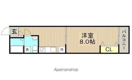 パインヒル１６[1DK/29.34m2]の間取図