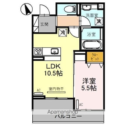 グランコート幸[1LDK/40.54m2]の間取図