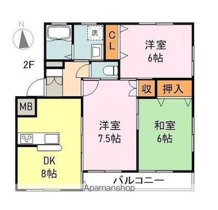 佐藤コーポ[3DK/61.27m2]の間取図