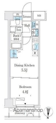 クラリティア板橋本町[1DK/25.49m2]の間取図