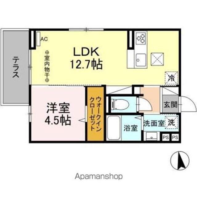 ＤーＲＯＯＭ富士見[1LDK/40.28m2]の間取図