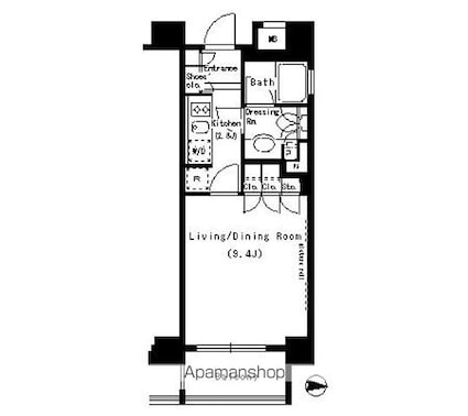 パークアクシス浜松町[1K/29.23m2]の間取図