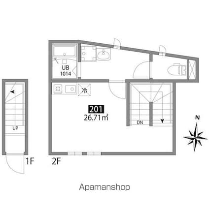 Ｐｒｅｓｉ桜新町Ⅱ[1R/26.71m2]の間取図